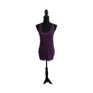 Vintage American Eagle Cami Tank Top Purple Ribbed Knit Y2K Sz XL
